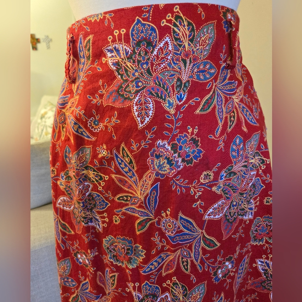 Bushwacker: Floral Red Maxi Skirt - Picture 2 of 4